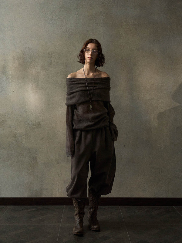 Pantalon décontracté sculpté en velours côtelé